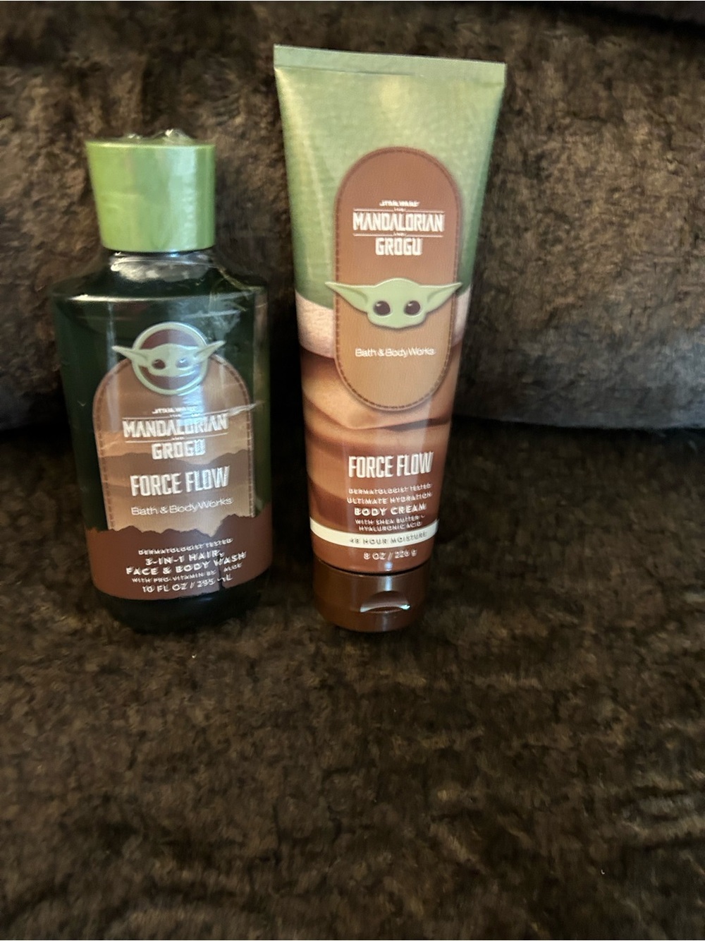 Bath & Body Works Grogu Force Flow Body Wash & Cream - Green & Brown